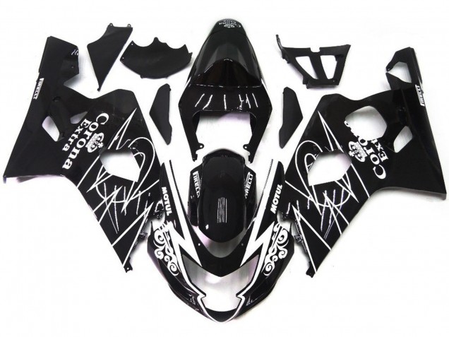 Estilo Negro Brillante Corona 04-05 GSXR 600-750 Carenado Moto Estilo Negro Brillante Corona 04-05 GSXR 600-750 Carenado Moto