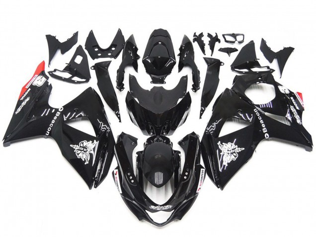Estilo Sólido Negro Brillante & Rojo 09-16 GSXR 1000 Carenado Moto Estilo Sólido Negro Brillante & Rojo 09-16 GSXR 1000 Carenado Moto