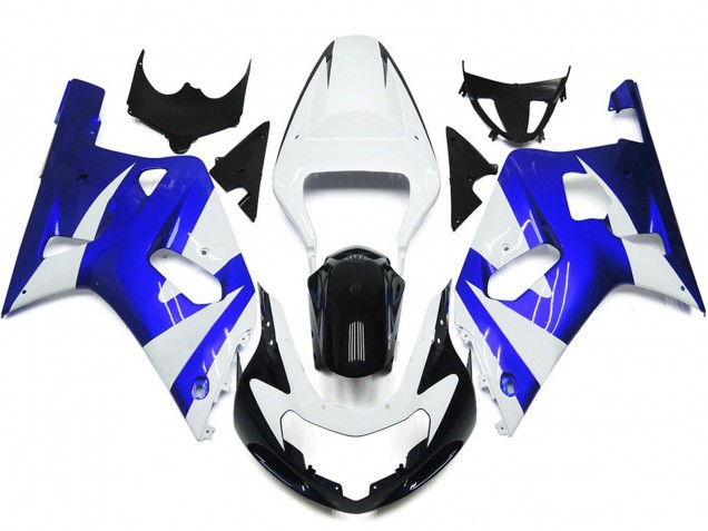 Estilo Vibrante Azul & Blanco OEM 01-03 GSXR 600-750 Carenado Moto Estilo Vibrante Azul & Blanco OEM 01-03 GSXR 600-750 Carenado Moto