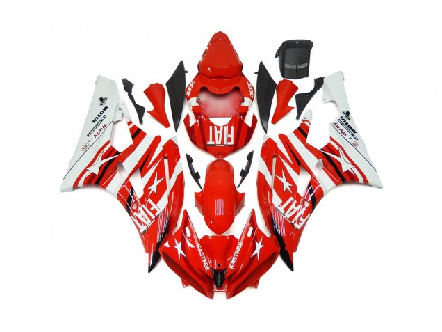 Estrella Roja & Blanca Fiat 06-07 R6 Carenado Moto