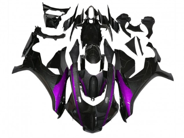 Fibra De Carbono Estilo & Morado 15-19 R1 Carenado Moto