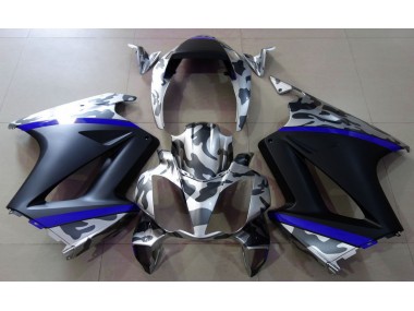 Gris Camuflaje & Azul 02-12 VFR800 Carenado Moto