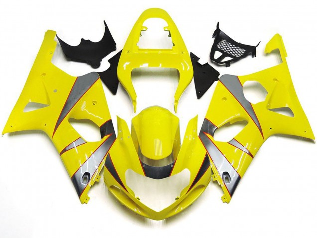 Kit R Amarillo Brillante & Plateado 00-02 GSXR 1000 Carenado Moto