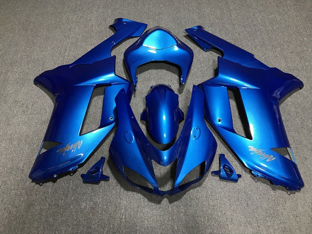Logotipos En Azul Brillante & Cromados 07-08 ZX6R Carenado Moto Logotipos En Azul Brillante & Cromados 07-08 ZX6R Carenado Moto