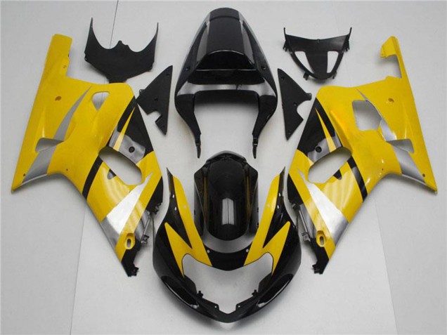 Carenados Moto Suzuki GSXR 600/750 2001-2003 - Amarillo Plata Negro Brillante Baratos