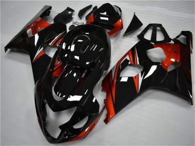 Carenados Moto Suzuki GSXR 600/750 2004-2005 - Negro Brillante Rojo Raya Baratos