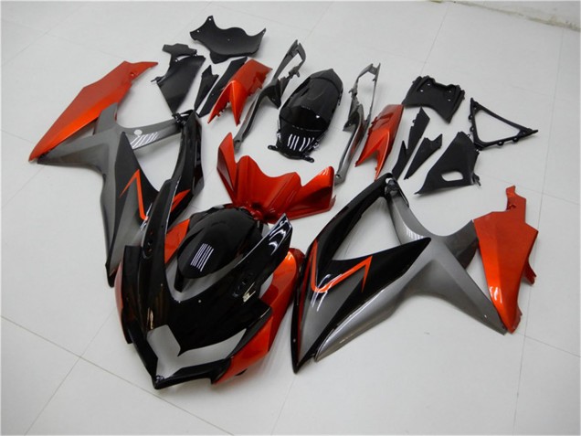 Carenados Moto Suzuki GSXR 600/750 2008-2010 - Naranja Gris Negro Brillante Baratos