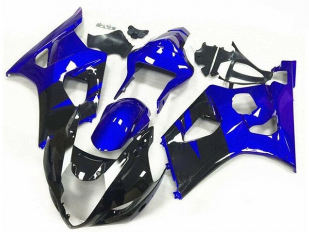 Carenados Moto Suzuki GSXR 1000 2003-2004 - Azul Negro Brillante Raya Baratos