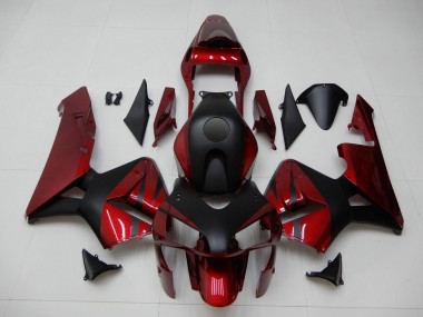 Carenados Moto Honda CBR600RR 2003-2004 - Rojo Negro Mate Raya Baratos