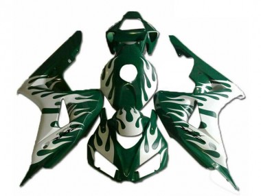 Carenados Moto Honda CBR1000RR 2006-2007 - Blanco Verde Llama Baratos