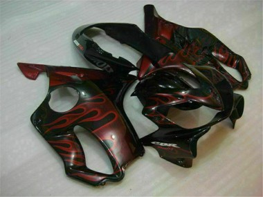Carenados Moto Honda CBR600 F4i 2004-2007 - Negro Brillante Rojo Llama Baratos