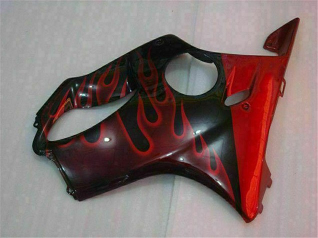 Carenados Moto Honda CBR600 F4i 2004-2007 - Negro Brillante Rojo Llama Baratos