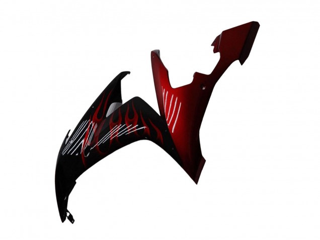 Carenados Moto Yamaha YZF R1 2004-2006 - Negro Brillante Rojo Llama Baratos
