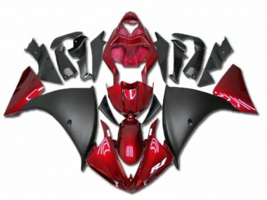 Carenados Moto Yamaha YZF R1 2009-2011 - Rojo Negro Mate Baratos