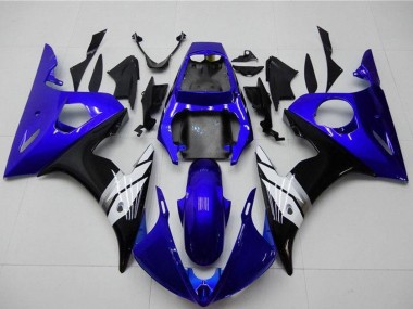 Carenados Moto Yamaha YZF R6 2003-2004 - Azul Blanco Negro Brillante Baratos