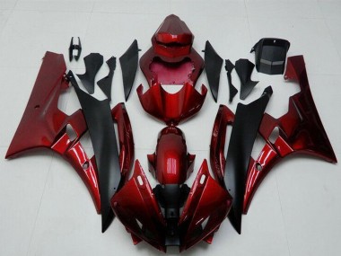 Kits Carenado Moto Yamaha YZF R6 2006-2007 - Rojo Negro Mate Baratos