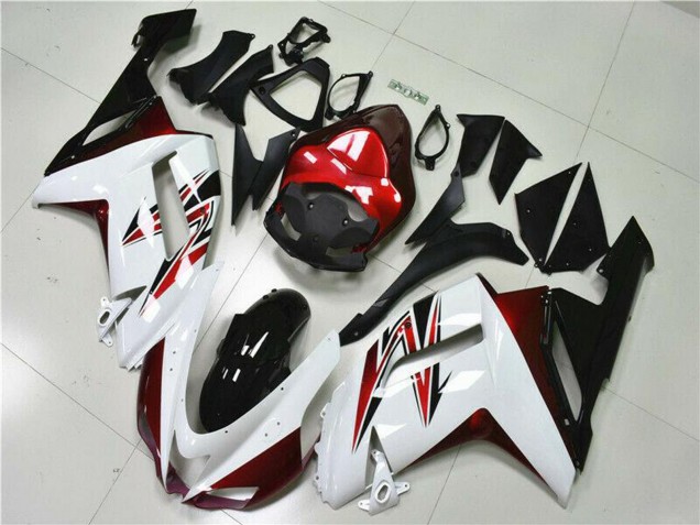 Carenados Moto Kawasaki ZX6R 2007-2008 - Blanco Negro Rojo Baratos