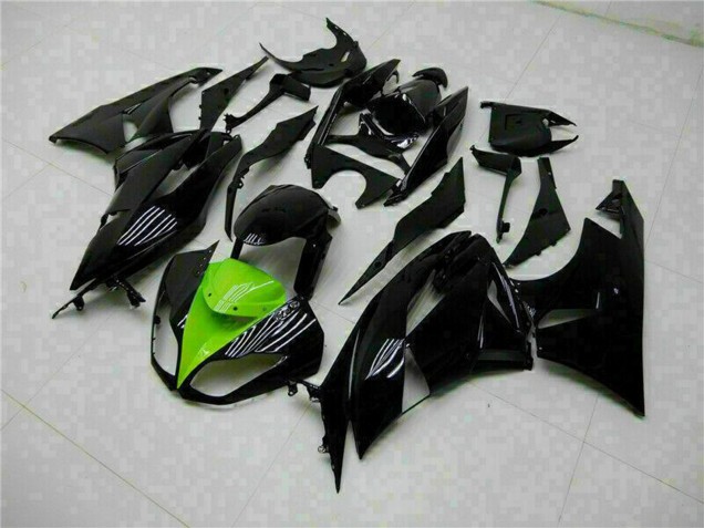 Carenados Moto Kawasaki ZX6R 2009-2012 - Negro Brillante Verde Baratos