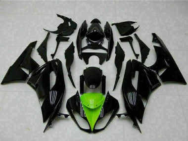 Carenados Moto Kawasaki ZX6R 2009-2012 - Negro Brillante Verde Baratos