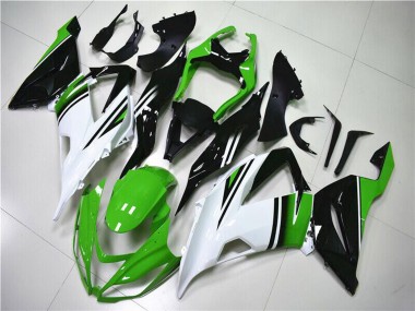 Carenados Moto Kawasaki ZX6R 2013-2018 - Verde Blanco Negro Brillante Baratos