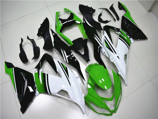 Carenados Moto Kawasaki ZX6R 2013-2018 - Verde Blanco Negro Brillante Baratos