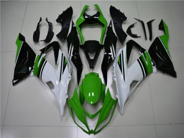 Carenados Moto Kawasaki ZX6R 2013-2018 - Verde Blanco Negro Brillante Baratos