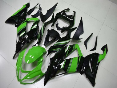 Carenado Moto Kawasaki ZX6R 2013-2018 - Verde Negro Brillante Baratos