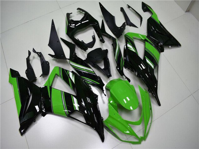Carenado Moto Kawasaki ZX6R 2013-2018 - Verde Negro Brillante Baratos
