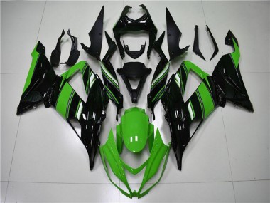 Carenado Moto Kawasaki ZX6R 2013-2018 - Verde Negro Brillante Baratos
