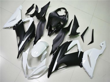 Carenados ABS Kawasaki ZX6R 2013-2018 - Blanco Negro Mate Baratos
