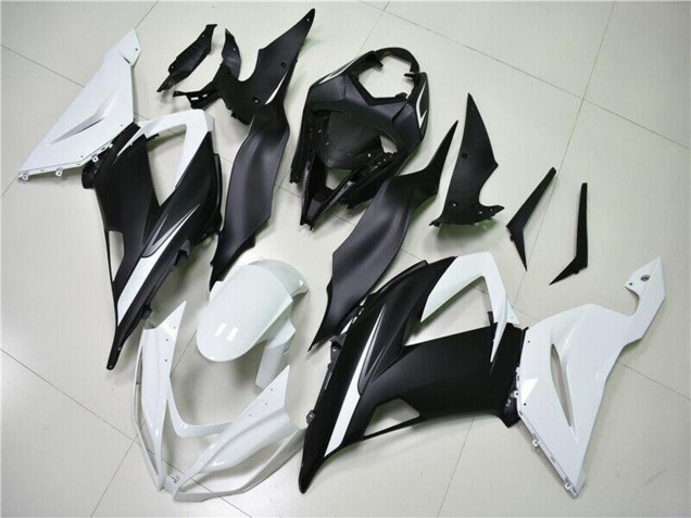 Carenados ABS Kawasaki ZX6R 2013-2018 - Blanco Negro Mate Baratos