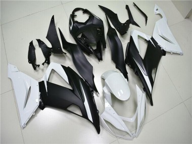 Carenados ABS Kawasaki ZX6R 2013-2018 - Blanco Negro Mate Baratos