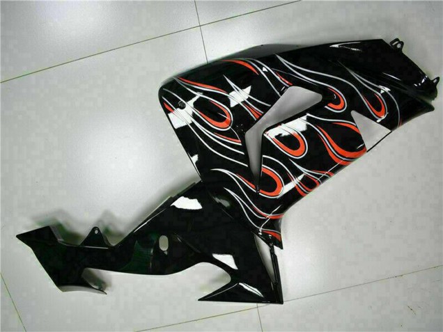 Kits Carenado Moto Kawasaki ZX10R 2006-2007 - Negro Brillante Rojo Llama Baratos