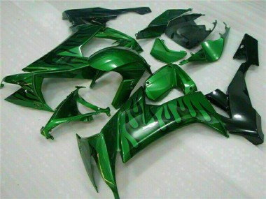 Carenados Moto Kawasaki ZX10R 2008-2010 - Negro Brillante Verde Llama Baratos