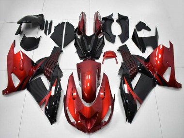 Carenados Moto Kawasaki ZX14R ZZR1400 2006-2011 - Rojo Negro Baratos