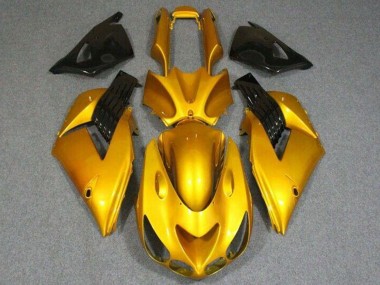 Carenados Moto Kawasaki ZX14R ZZR1400 2006-2011 - Oro Negro Brillante Baratos