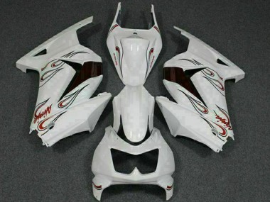 Carenados Moto Kawasaki EX250 2008-2012 - Blanco Rojo Baratos