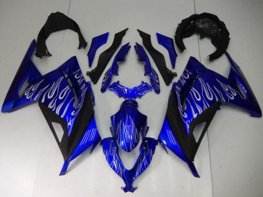 Carenados Moto Kawasaki Ninja 300 EX300R 2013-2024 - Azul Negro Blanco Llama Baratos