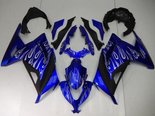 Carenados Moto Kawasaki Ninja 300 EX300R 2013-2024 - Azul Negro Blanco Llama Baratos