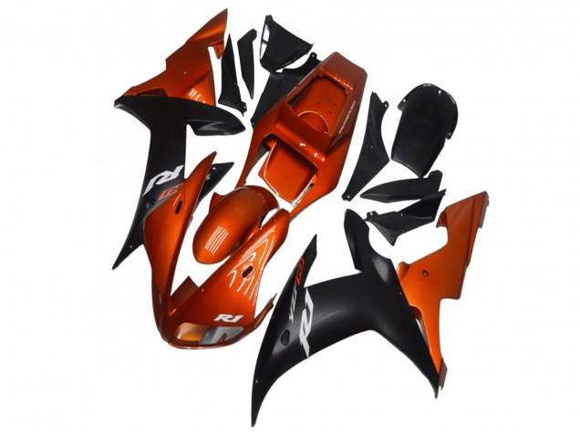 Carenados Moto Yamaha YZF R1 2002-2003 - Naranja Negro Mate Baratos