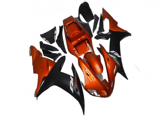 Carenados Moto Yamaha YZF R1 2002-2003 - Naranja Negro Mate Baratos