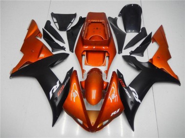Carenados Moto Yamaha YZF R1 2002-2003 - Naranja Negro Mate Baratos
