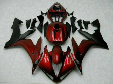 Carenados Moto Yamaha YZF R1 2004-2006 - Rojo Granate Negro Mate Baratos