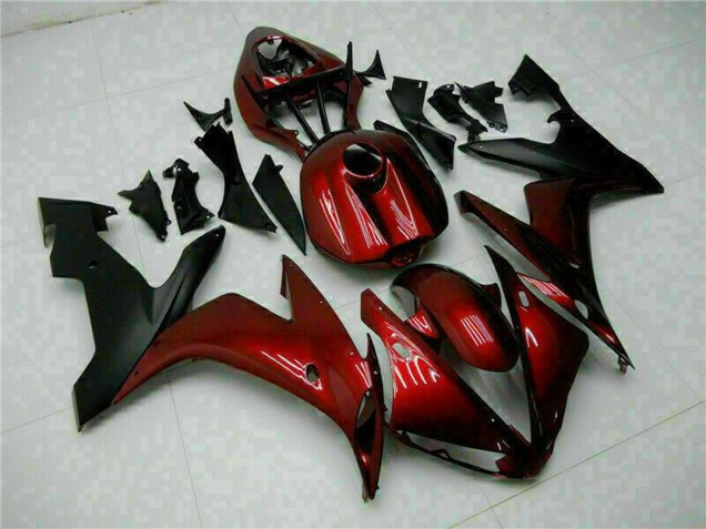 Carenados Moto Yamaha YZF R1 2004-2006 - Rojo Granate Negro Mate Baratos