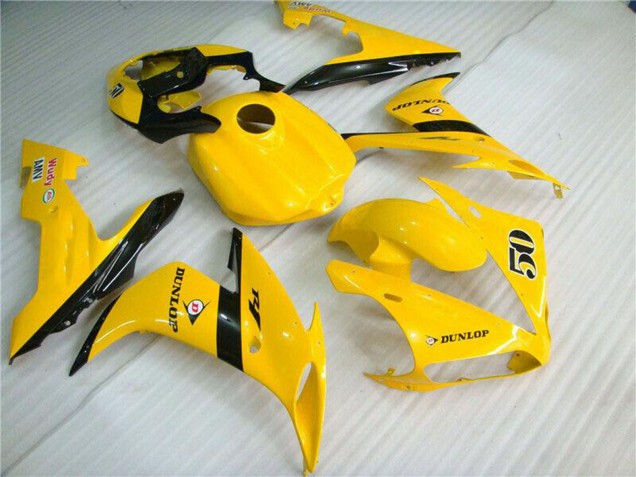 Carenados Moto Yamaha YZF R1 2004-2006 - Amarillo Negro Brillante Dunlop 50 Baratos