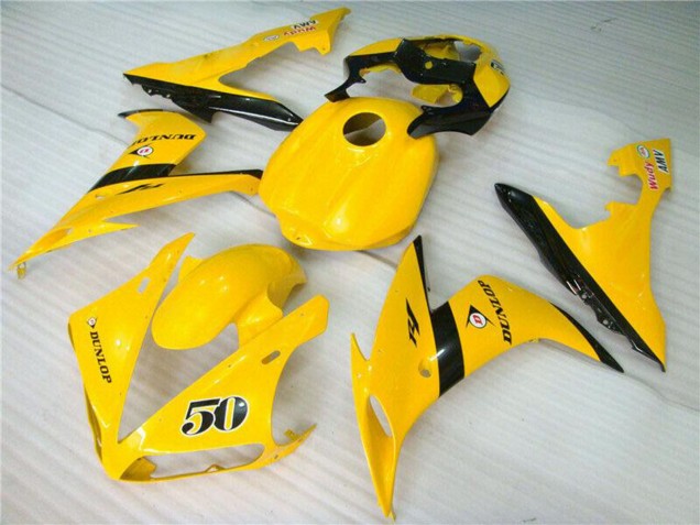 Carenados Moto Yamaha YZF R1 2004-2006 - Amarillo Negro Brillante Dunlop 50 Baratos