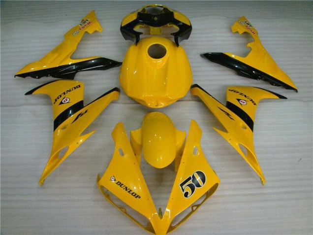 Carenados Moto Yamaha YZF R1 2004-2006 - Amarillo Negro Brillante Dunlop 50 Baratos