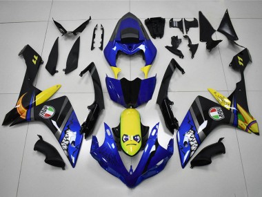 Carenados Moto Yamaha YZF R1 2007-2008 - Azul Amarillo Negro Tiburón Baratos