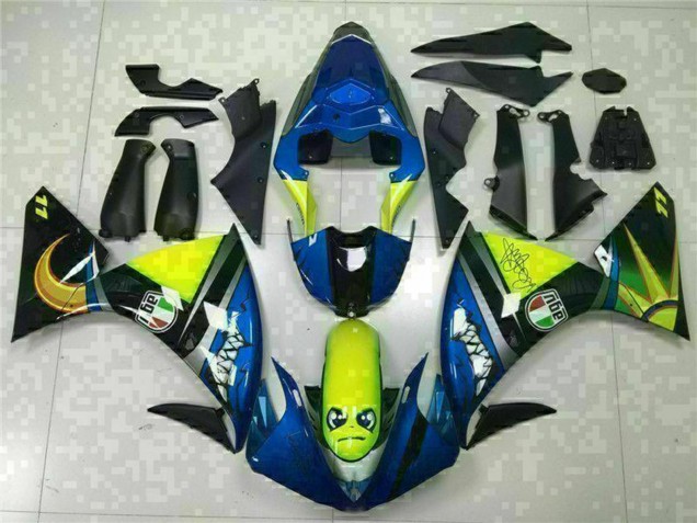 Carenados Moto Yamaha YZF R1 2009-2011 - Azul Amarillo Tiburón Baratos