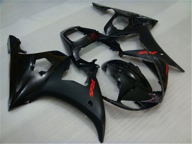 Carenados Moto Yamaha YZF R6 2003-2004 - Negro Brillante Negro Mate Rojo Calcomanías Baratos